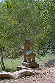 Banteay Kdei temple - cruciform terrace with naga-balustrades and lions before east gopura III.